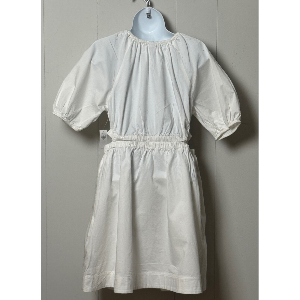 NWT Old Navy Women's White 100% Cotton Puff Sleeve Cut-Out Mini Dress Size Small - Picture 3 of 12